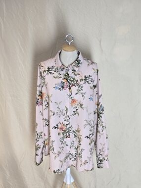 H&M Soft Pink Floral Button-Front Shirt